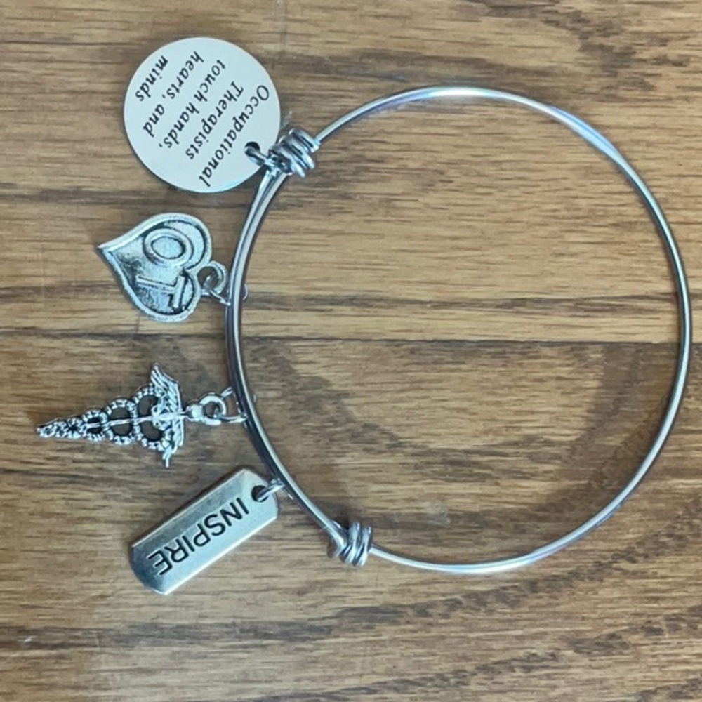 Silver Charm Bangle Bracelet